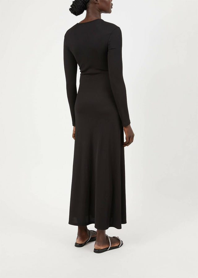 Christopher Esber Split Quartz Long Sleeve Midi Dress in Black - 8 / Black - Dresses