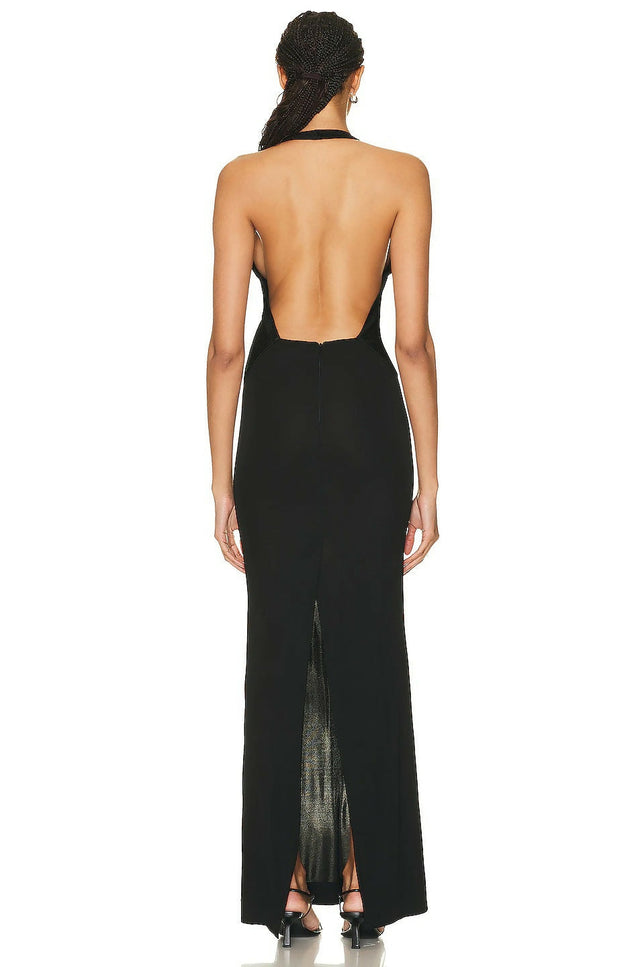Christopher Esber Tailored Sloped Halter Gown Black - 6 / Black - Dresses