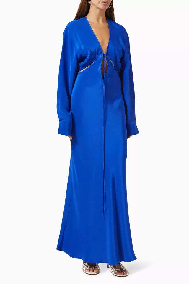 Christopher Esber Triquetra Front Tie Shirt Dress - 6 / Blue - Dresses
