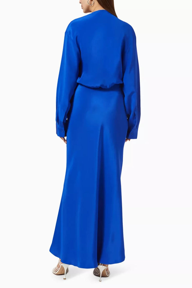 Christopher Esber Triquetra Front Tie Shirt Dress - 6 / Blue - Dresses