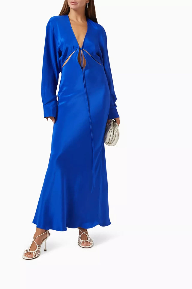 Christopher Esber Triquetra Front Tie Shirt Dress - 6 / Blue - Dresses