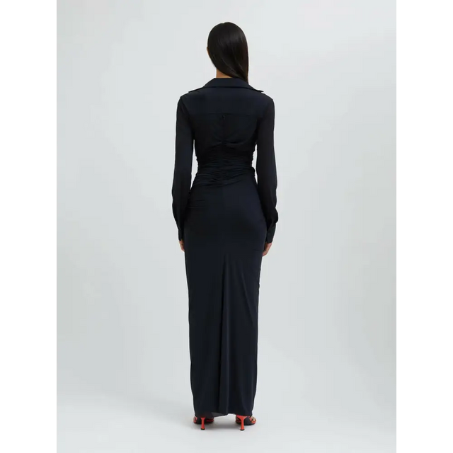 Christopher Esber Venus Plunge Shirt Dress Black Size 6 - 6 / Black - Dresses