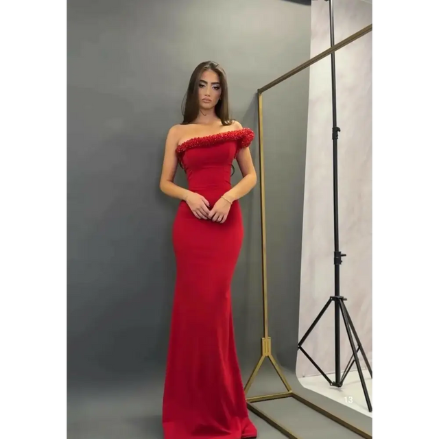 Crepe Corset Gown - 8 / Red - Dresses