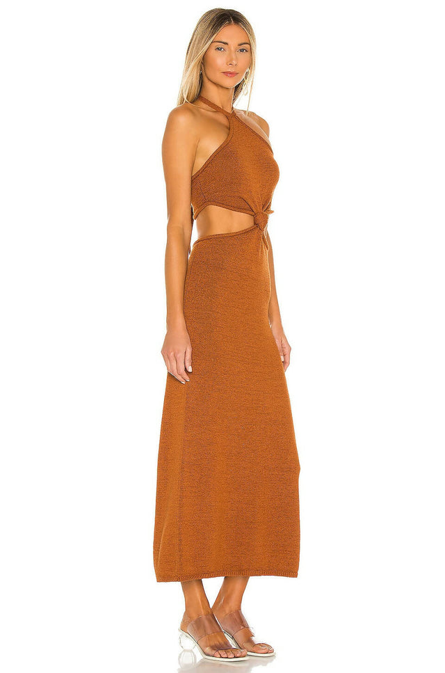 Cult Gaia Cameron Knit Dress - 12 / Brown - Dresses