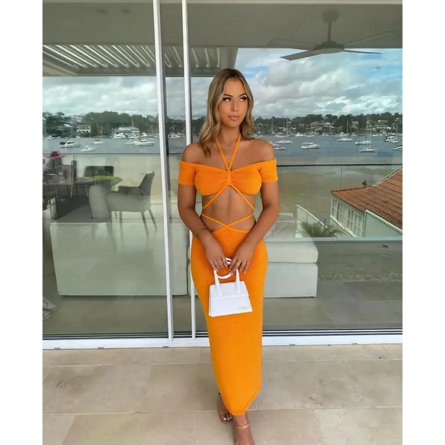 Cult Gaia Cessaly Hedda Set - 6 / Orange - Outfit Sets