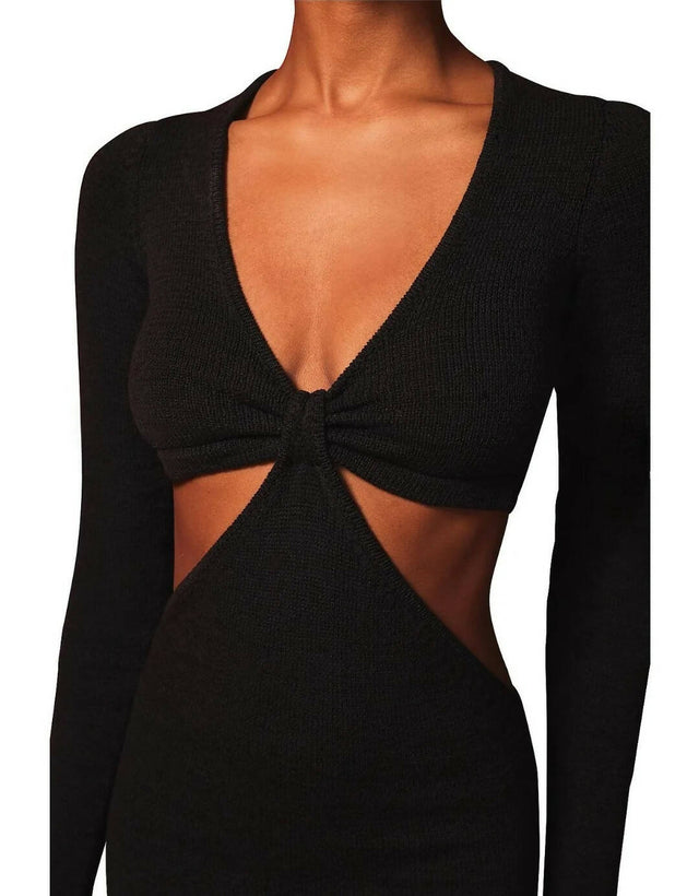 Cult Gaia Jana Cut out Knit Dress - 12 / Black - Dresses