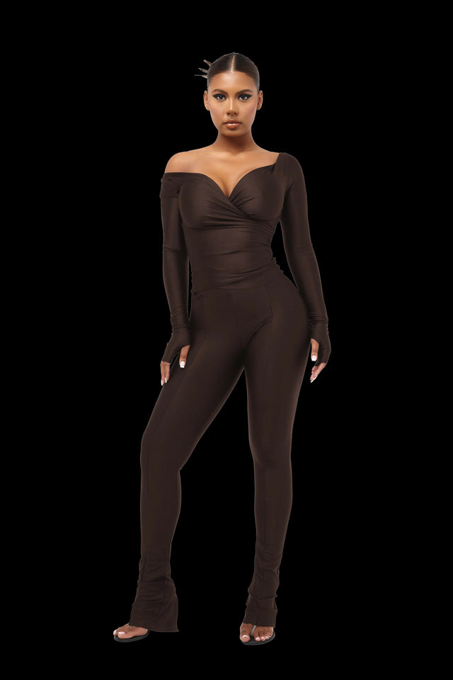 Cuocoo Lanai Long-Sleeved Top and Legging Set - Chocolate - 10 / Brown - Outfit Sets