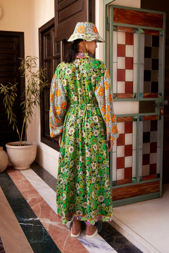 Alemais Orange Blossom Spliced Dress