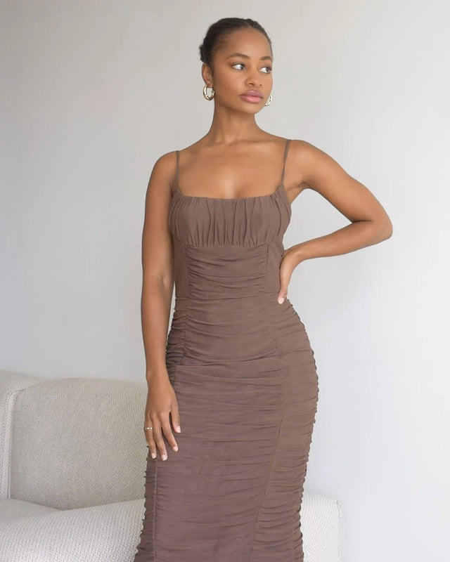Dazie All Meshed Up Dress Brown - 6 / Brown - Dresses