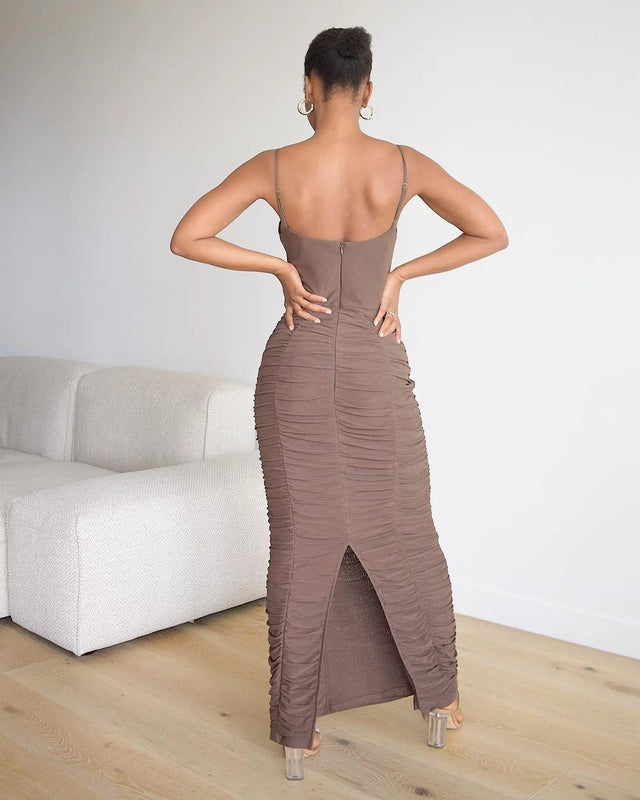 Dazie All Meshed Up Dress Brown - 6 / Brown - Dresses