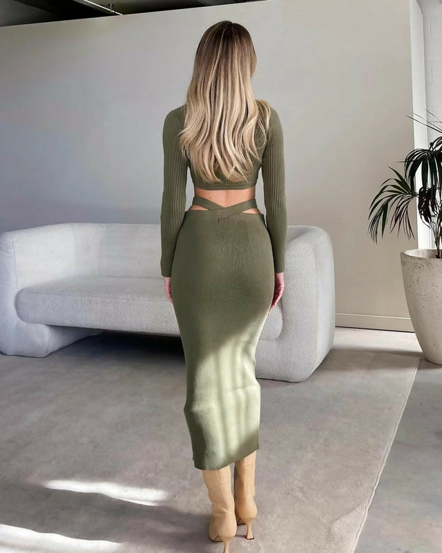 Dazie She’s The Girl Set Khaki - 10 / Green - Outfit Sets