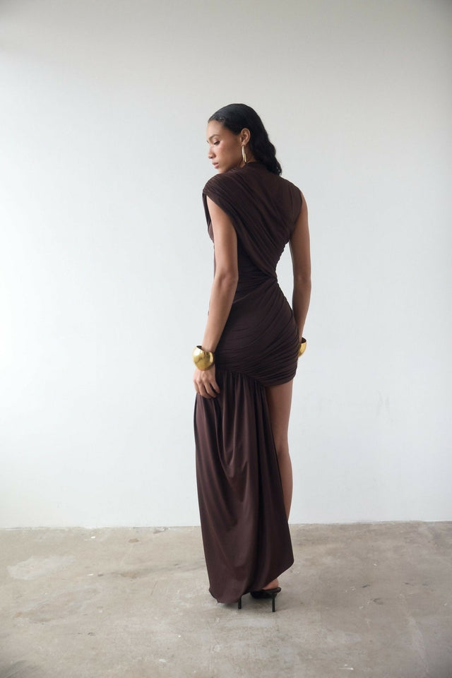 De La Vali Ravenna Mini Dress - 10 / Brown - Dresses