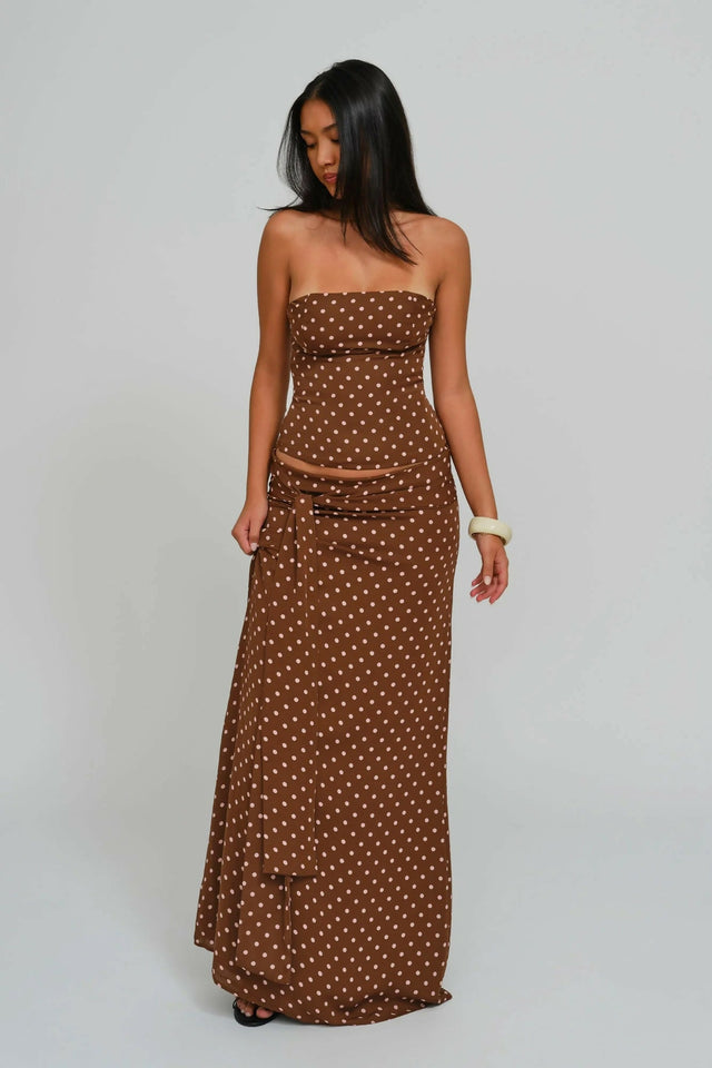 Dear Frankie Charlotte Maxi Skirt & Corset Cocoa - 6 / Brown - Outfit Sets