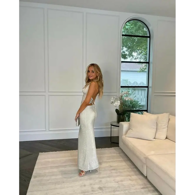 Deconduarte Astor Glitter Maxi - 6 / Ivory - Dresses