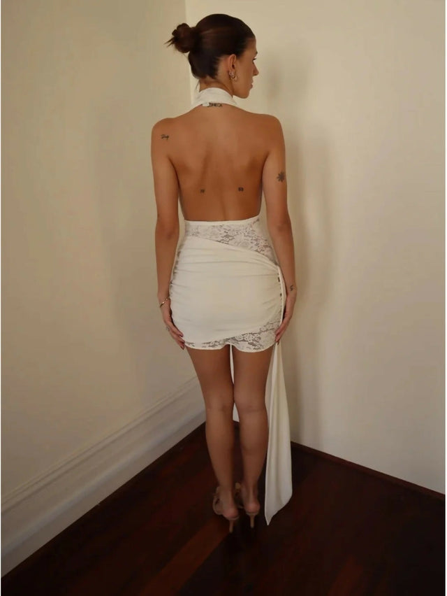 Deconduarte “Chrissy” Mini Dress in White - 8 / White - Dresses