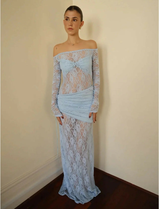 Deconduarte Christiana Maxi Dress in Dreamy Powder Blue - Dresses