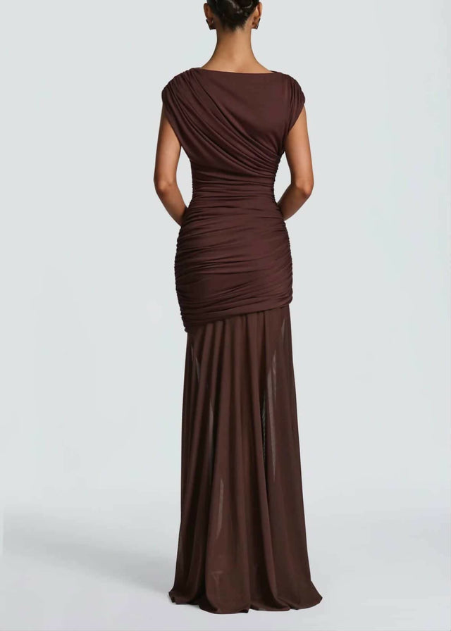 Demelza Maxi Dress - Plum Brown - Maxi Dress