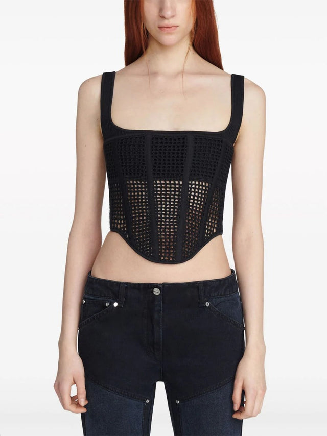 Dion Lee Crochet Corset - 6 / Black - Tops