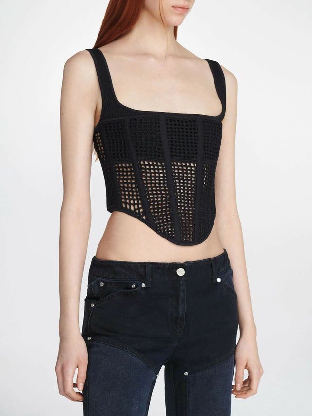 Dion Lee Crochet Corset Top Black - 8 / Black - Outfit Sets