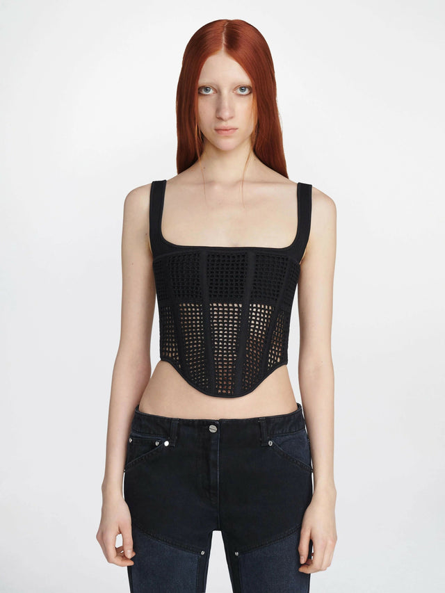 Dion Lee Crochet Corset Top Black - 8 / Black - Outfit Sets