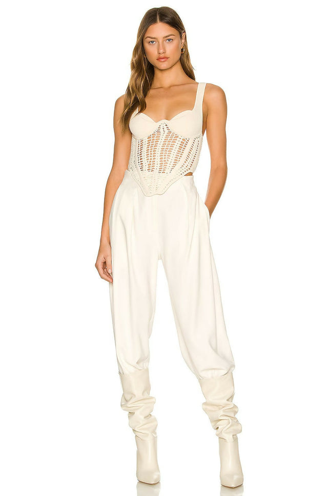 Dion Lee Crochet Corset Top Ivory - 8 / White - Corsets