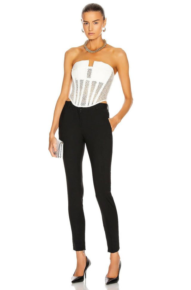 Dion Lee Lace Pocket Corset in White - 8 / White - Tops
