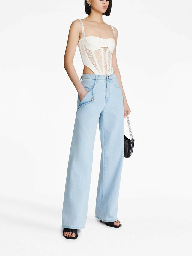 Dion Lee Lace Up Corset Top White - 10 / White - Tops