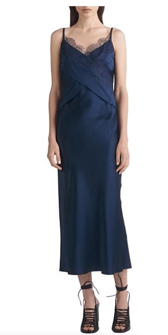 Dion Lee Silk Satin Lace Slip Dress Dress.