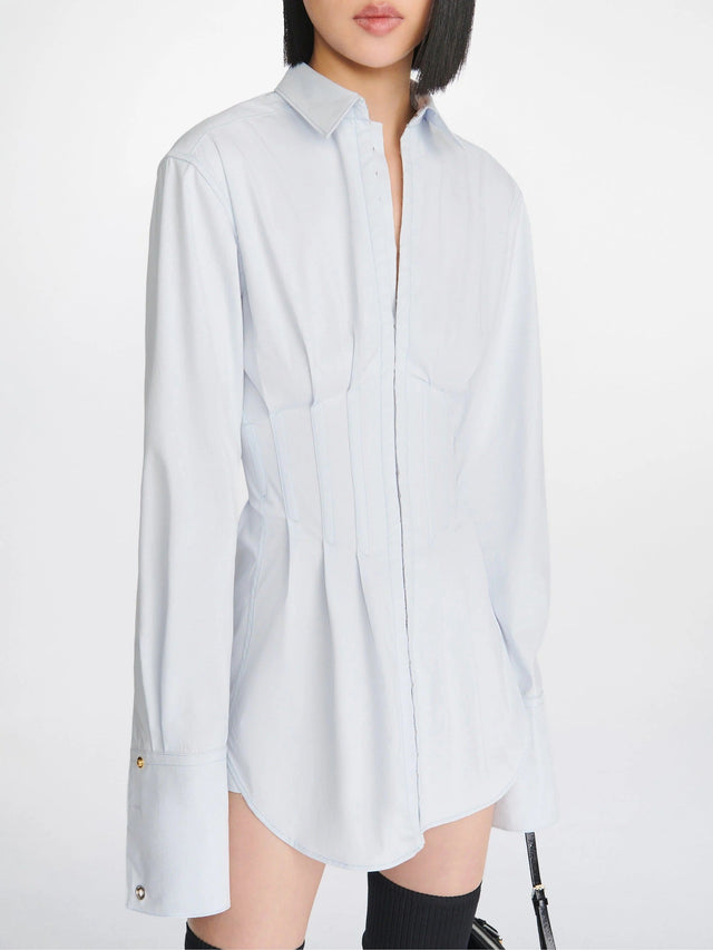 Dion Lee Tuxedo Corset Shirtdress in Steam Size 6 - 6 / White - Dresses