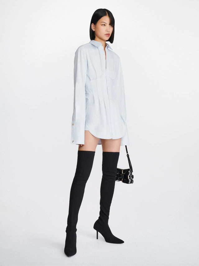 Dion Lee Tuxedo Corset Shirtdress in Steam Size 6 - 6 / White - Dresses