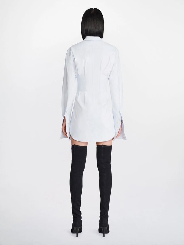 Dion Lee Tuxedo Corset Shirtdress in Steam Size 6 - 6 / White - Dresses