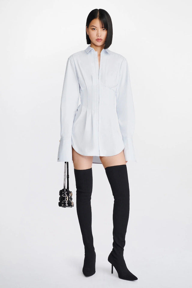 Dion Lee Tuxedo Corset Shirtdress in Steam Size 6 - 6 / White - Dresses