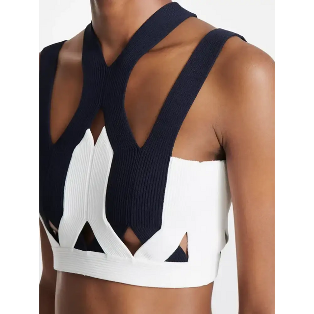 Dion Lee Two Tone Fork Top - 6 / Multi - Top