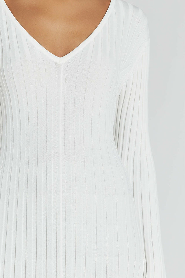 Dissh Reign Sleeved Knit Midi Dress White - 6 / White - Dresses