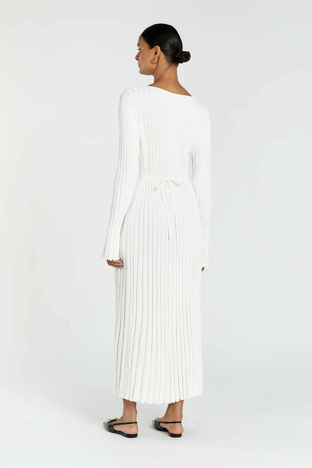 Dissh Reign Sleeved Knit Midi Dress White - 6 / White - Dresses