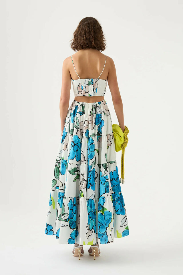 Aje Botanical Tiered Midi Dress