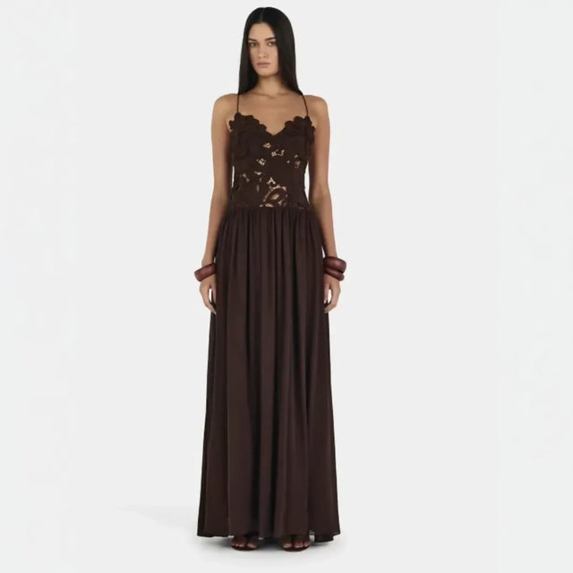 Hansen & Gretel Stephanie Maxi Dress Cedar Brown