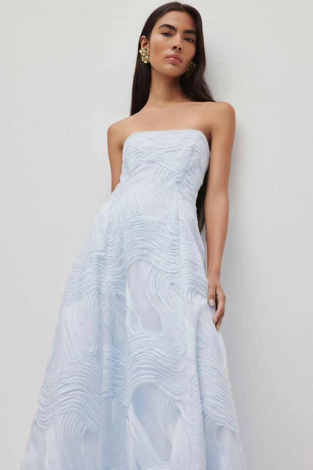 Aje Wave Gown in Pastel Blue