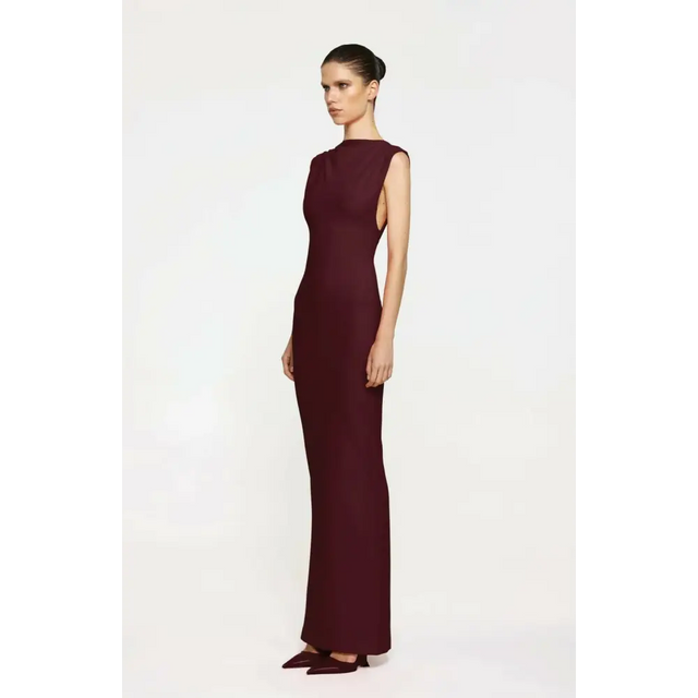 Effie Kats Audrey Gown in Wine - 6 / Red - Dresses