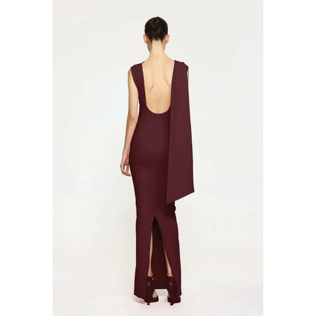 Effie Kats Audrey Gown in Wine - 6 / Red - Dresses
