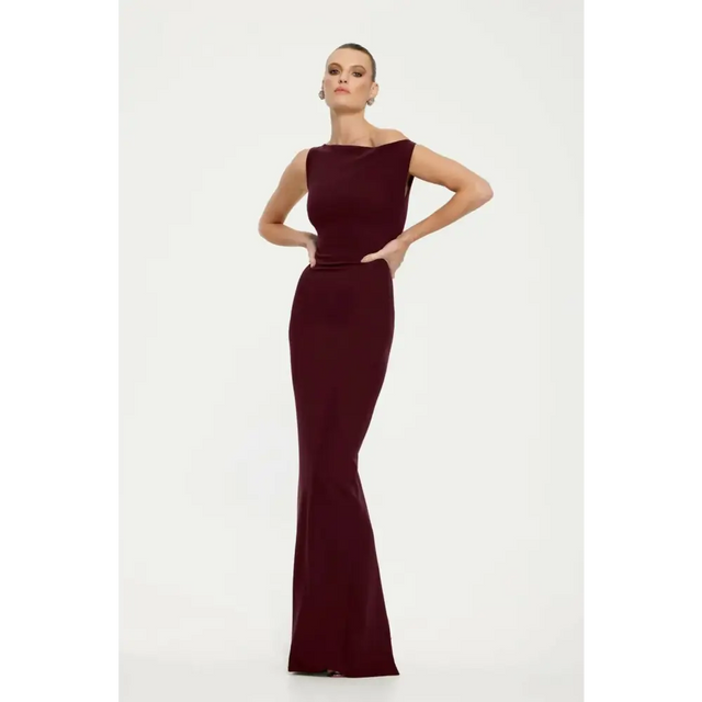 Effie Kats Inaya Gown in Wine - 10 / Red - Dresses