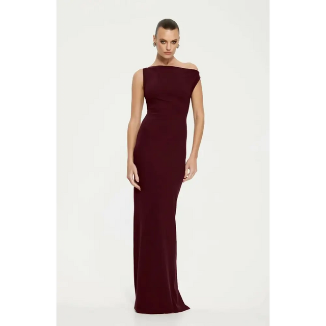 Effie Kats Inaya Gown in Wine - 10 / Red - Dresses