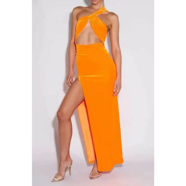 Effie Kats Lana Gown - 6 / Orange - Dresses