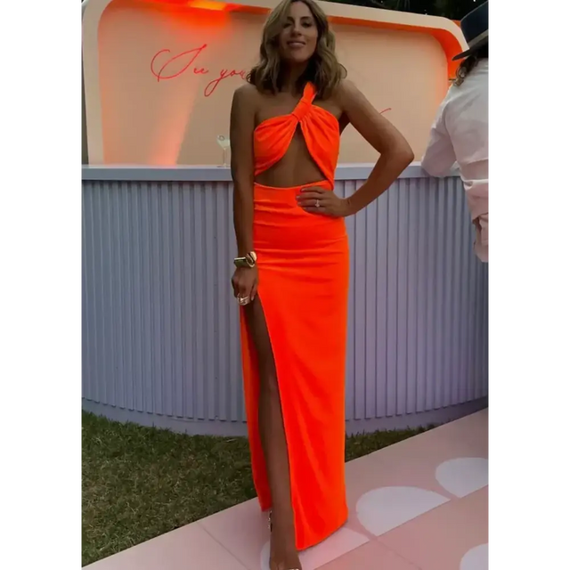 Effie Kats Lana Gown - 6 / Orange - Dresses