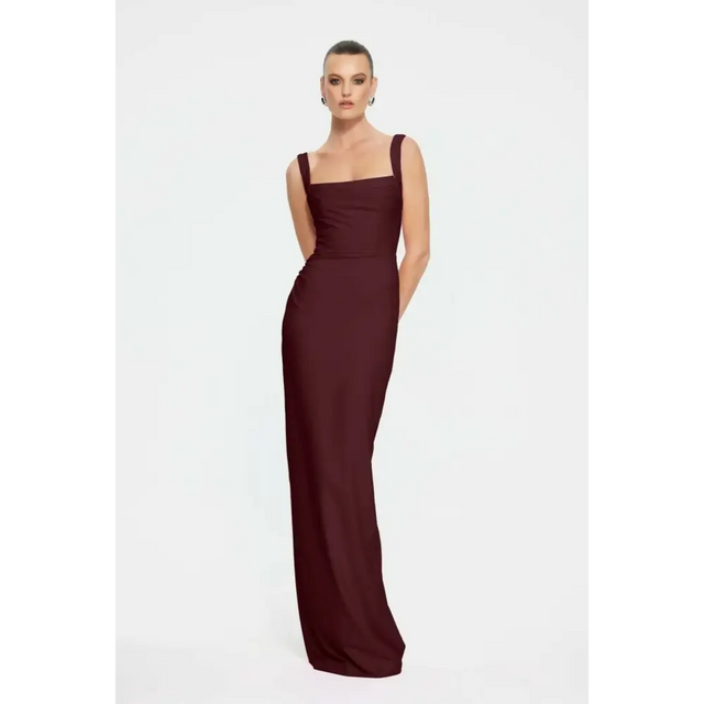 Effie Kats Marbella Gown in Wine - 6 / Red - Dresses