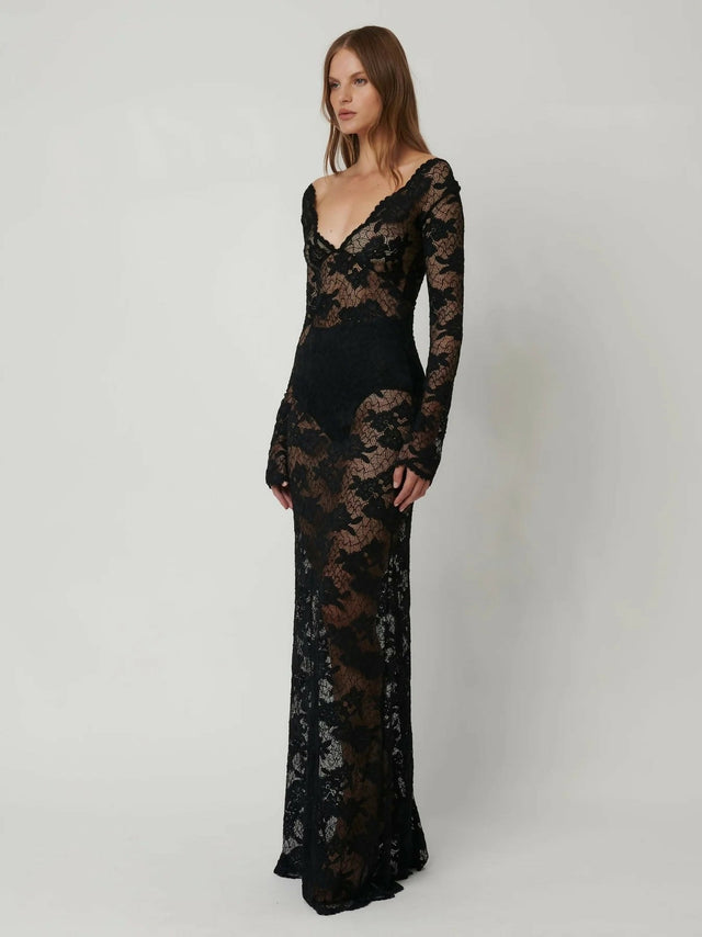 Effie Kats Milano Lace Gown Dress Size XS - 6 / Black - Dresses