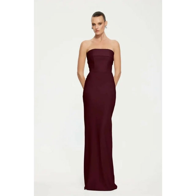 Effie Kats Monroe Gown in Wine - 6 / Red - Dresses