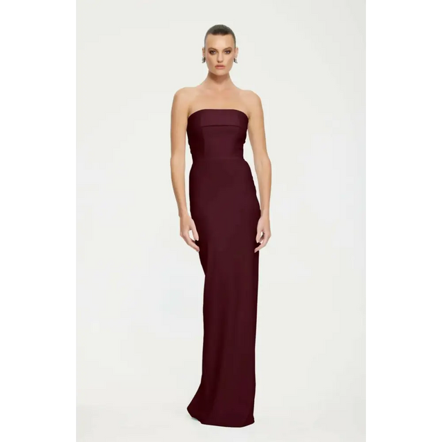 Effie Kats Monroe Gown in Wine - 6 / Red - Dresses