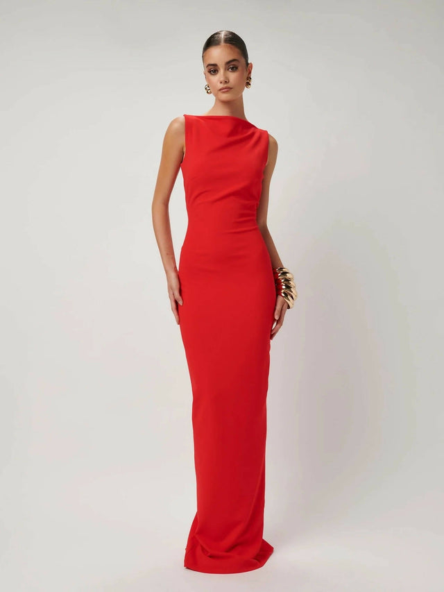 Effie Kats - Effie Kats Verona Cherry Red Gown Dress