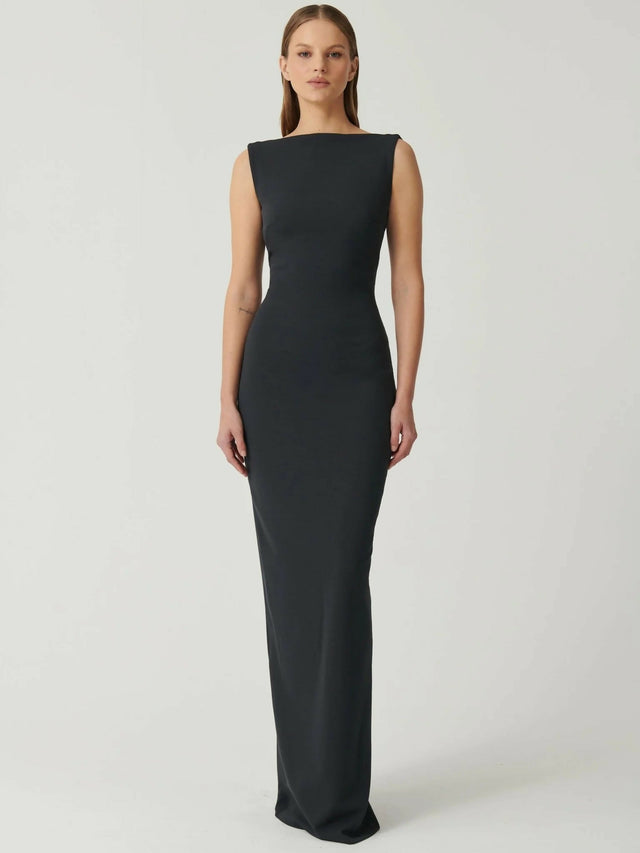 Effie Kats Verona Gown Storm - 8 / Black - Dresses